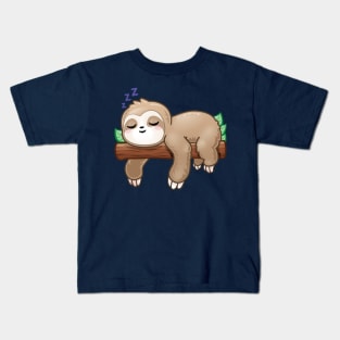 Adorable Sleeping Cute Sloth Kids T-Shirt